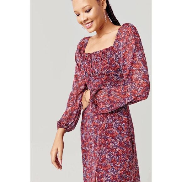 Blue Rain Francesca's Women's Cathline Ditsy Floral Midi Dress size Medium - Picture 1 of 10